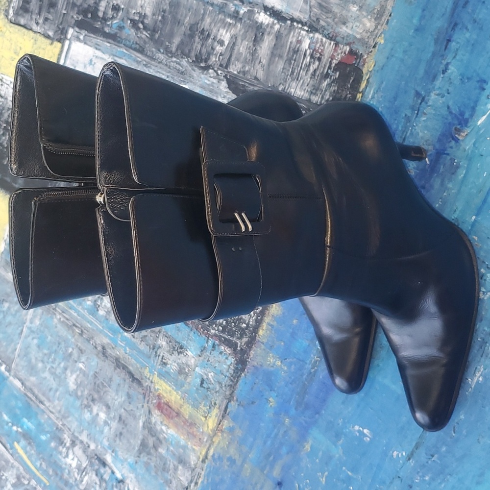 Voz womens heeled leather boots